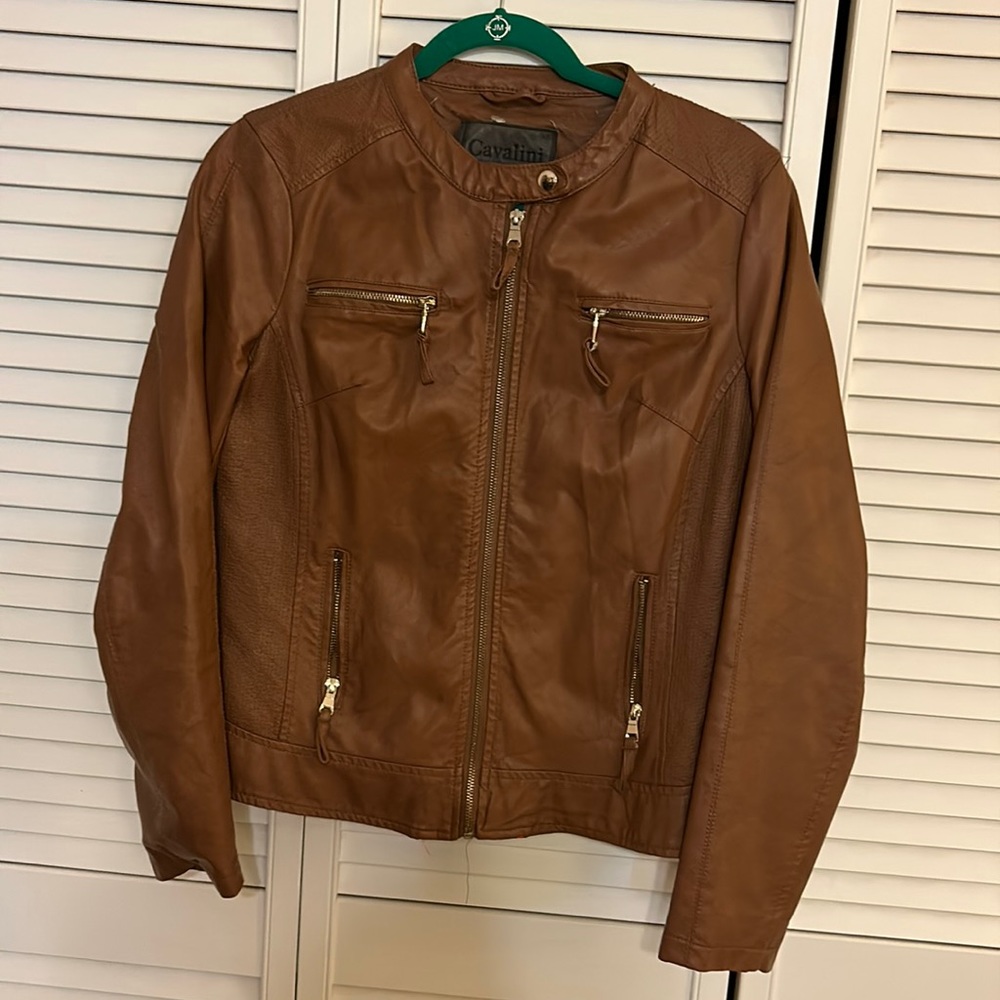 Ladies faux leather jacket